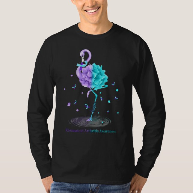 T-shirt Hope Flamant rose bleu pourpre Rheumatoid Arthrite (Devant)