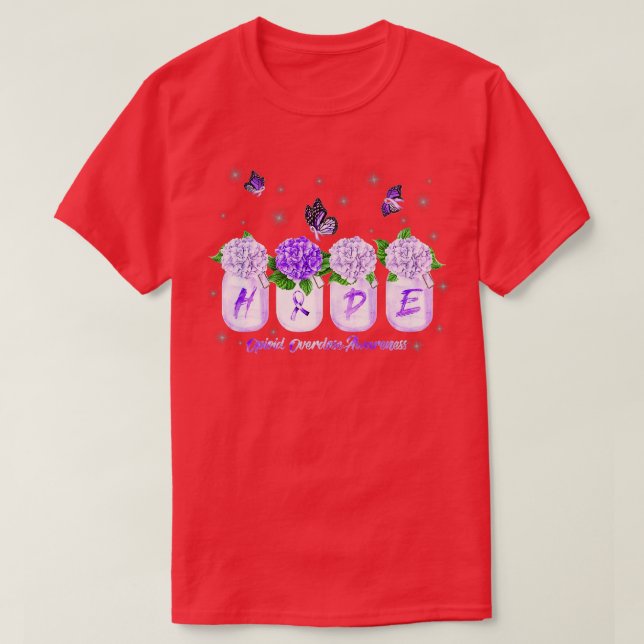 T-shirt HOPE Hydrangea Flower Butterfly Opioid Overdose Aw (Design devant)