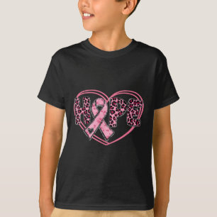 T-shirt Hope Leopard Cancer du sein Sensibilisation Coeur 
