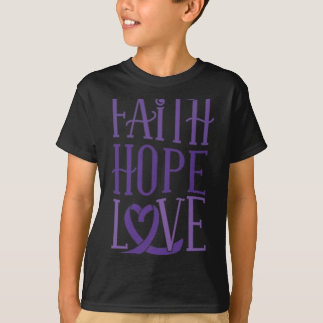 T-shirt Hope Love - Fibromyalgia Sensibilisation Support P (Devant)