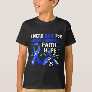 T-shirt Hope Love I Wear Blue For Alopecia Awareness