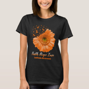 T-shirt Hope Love Leukemia Sensibilisation Flower Be Stron
