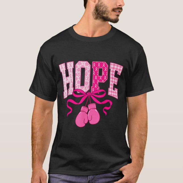 T-shirt Hope Pink Ribbon Gants en boîte Cancer du sein ros (Devant)