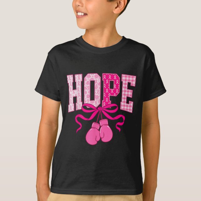 T-shirt Hope Pink Ribbon Gants en boîte Cancer du sein ros (Devant)