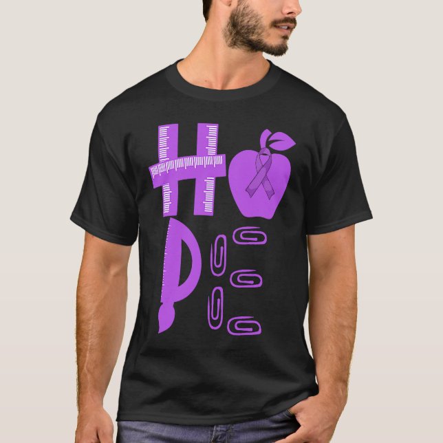 T-shirt Hope Prematurity Awareness Purple Ribbon Teacher (Devant)