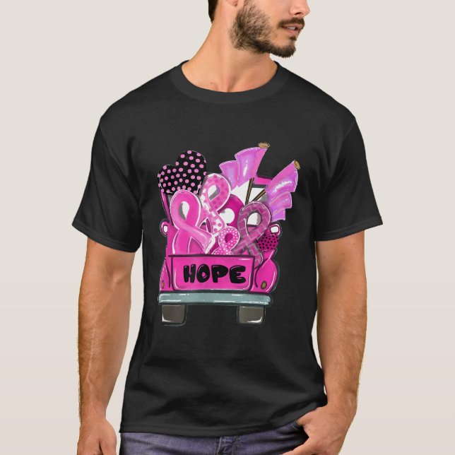 T-shirt Hope Ribbon Camion Cancer du sein Sensibilisation  (Devant)