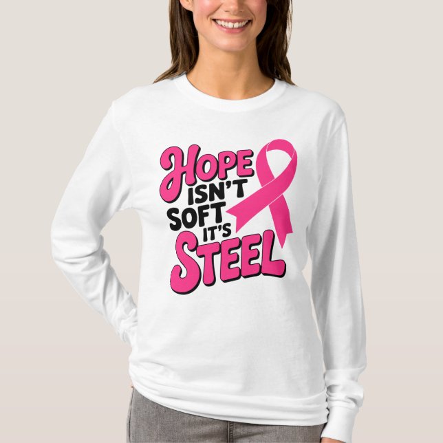 T-shirt HOPE Sensibilisation au cancer du sein Pink Ribbon (Devant)
