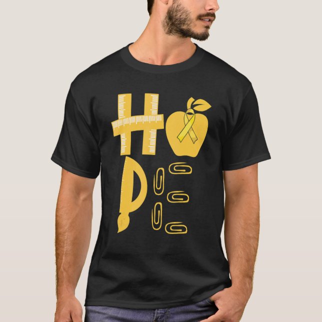 T-shirt Hope Spina Bifida Awareness Yellow Ribbon Teacher (Devant)