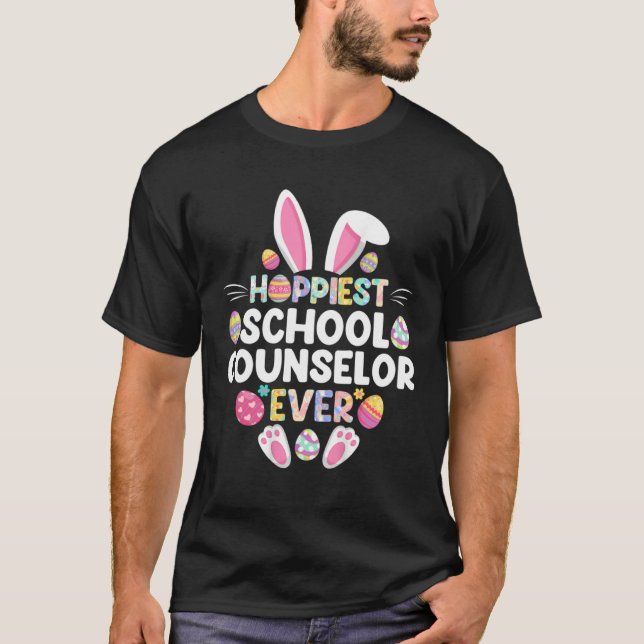 T-shirt Hoppiest School Counselor Ever  Happy Easter Day (Devant)