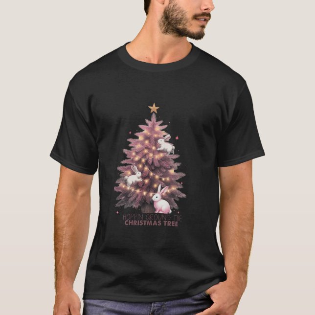 T-shirt Hoppin Autour De L'Arbre De Noël Bunny Noël G (Devant)