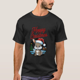 T-shirt Hoppy Christmas Funny Cute Rabbit portant un Père