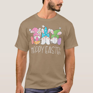 T-shirt Hoppy Easter Funny Gnome Bunny Oeufs de printemps 