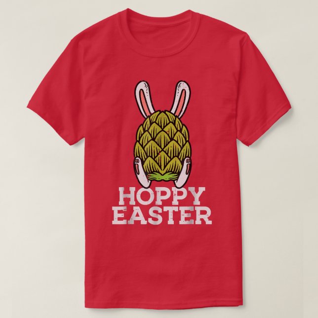 T-shirt Hoppy Hops Funny Hops Bunny Craft Homebrew Plante (Design devant)