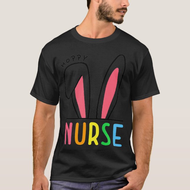 T-shirt Hoppy Nurse Bunny mignon Jour de Pâques drôle pour (Devant)
