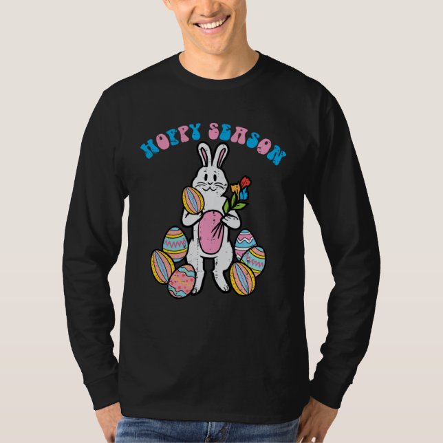 T-shirt Hoppy Season Easter Bunny Egg Rose Men Boys Kids T (Devant)