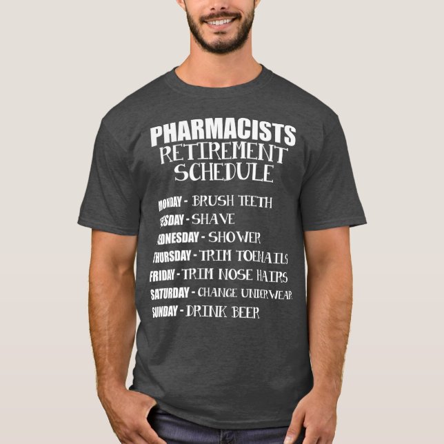 T-shirt Horaire des pharmaciens retraités Pharmacie Retrai (Devant)