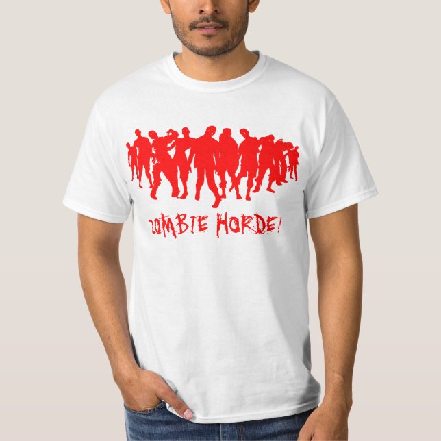 T-shirt HORDE DE ZOMBI ! - rouge (Devant)