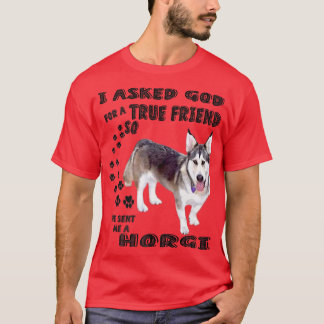 T-shirt Horgi Citation Maman, Siberian Husky Corgi Papa Im