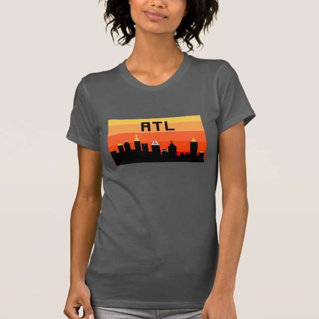 T-shirt Horizon à 8 bits ATL d'Atlanta (Devant)