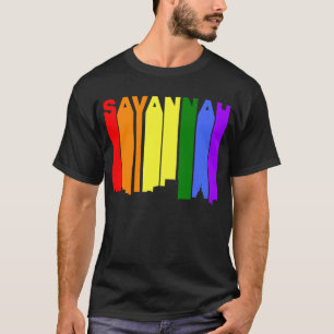 T-shirt Horizon d'arc-en-ciel de gay pride de la Géorgie