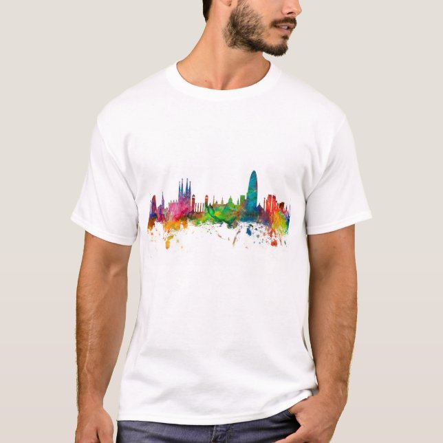 T-shirt Horizon de Barcelone Espagne (Devant)