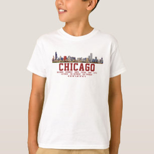 T-shirt Horizon de Chicago. Noms de zones et coordonnées