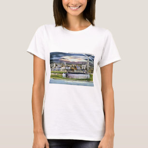 T-shirt Horizon de Cleveland Stadium au crépuscule,