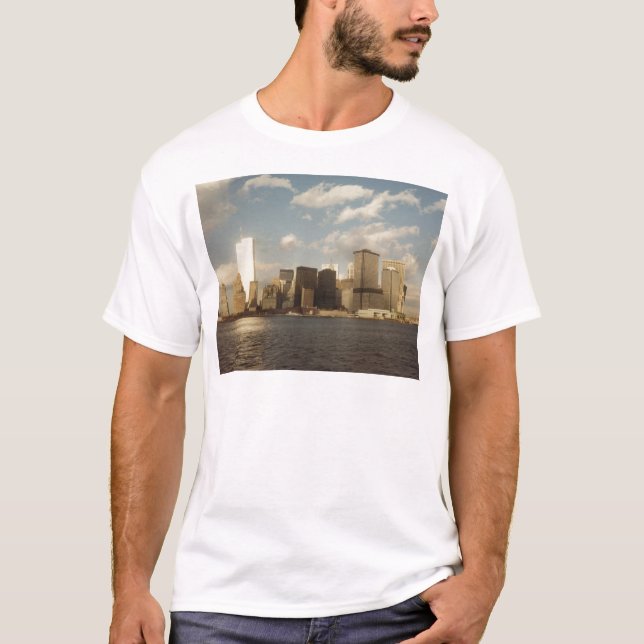 T-shirt Horizon de New York avant 9/11 de Tours jumelles (Devant)