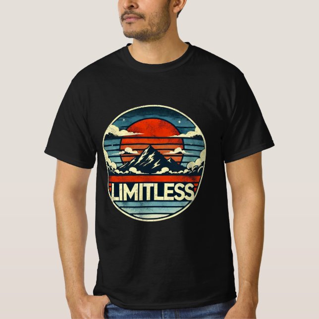T-shirt Horizon Infini : Art du Coucher de Soleil Montagna (Devant)