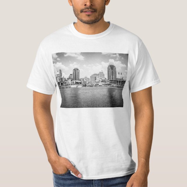 T-shirt Horizon noir et blanc (Devant)