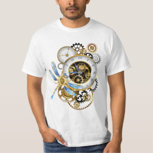 T-shirt Horloge à vapeur avec libellule mécanique