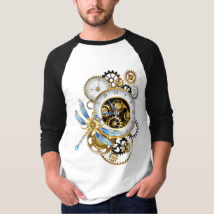 T-shirt Horloge à vapeur avec libellule mécanique
