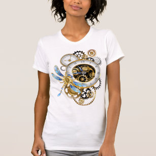 T-shirt Horloge à vapeur avec libellule mécanique
