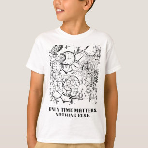 T-shirt Horloge Abstraite Motivationnelle "Seul le Temps C
