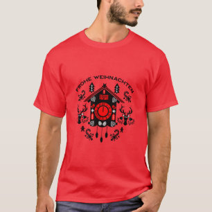 T-shirt Horloge allemande Frohe Weihnachten