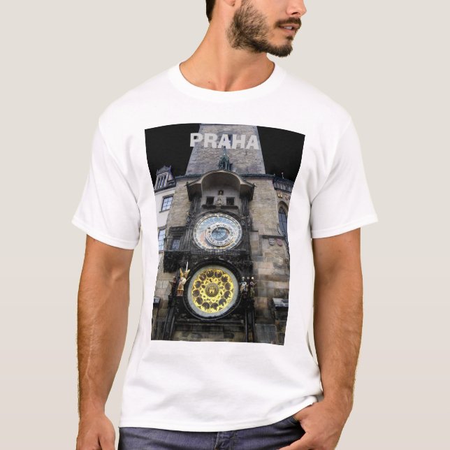 T-shirt Horloge astronomique à Prague (Devant)