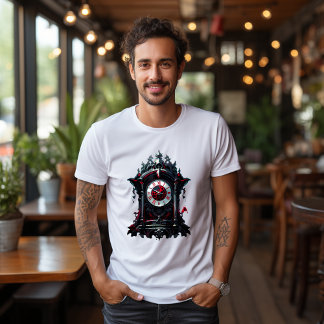 T-shirt Horloge gothique ensanglantée rétro