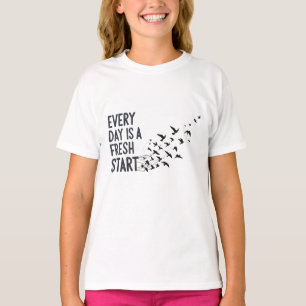 T-shirt Horloge murale 'Chaque jour est un nouveau départ'