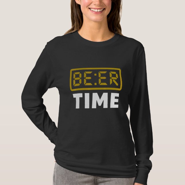 T-shirt Horloge Numérique de l'Heure de la Bière (Devant)