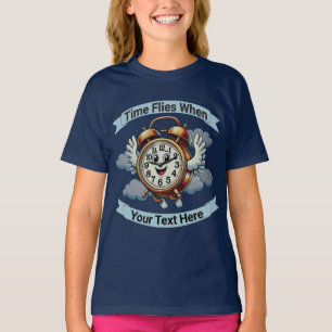 T-shirt Horloge volante "Le temps passe quand" personnalis