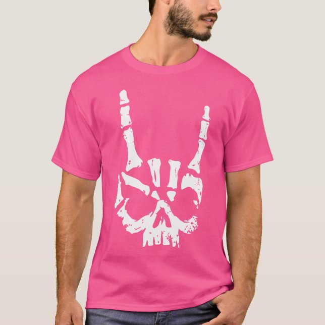 T-shirt Horn Hand Heavy Metal Hard Rock Music (Devant)