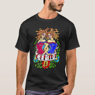 T-shirt Horoscope Gemini Astrologie Zodiaque Jour Vintage 