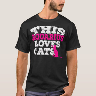 T-shirt Horoscope Signe du zodiaque Verseau Aime les Chats