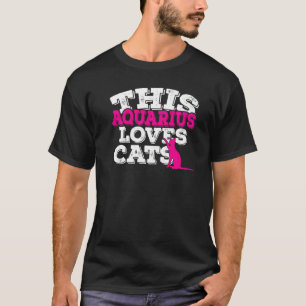 T-shirt Horoscope Signe du zodiaque Verseau Aime les Chats