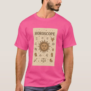 T-shirt Horoscope vintage Zodiac Sun Astrologie Illustrati