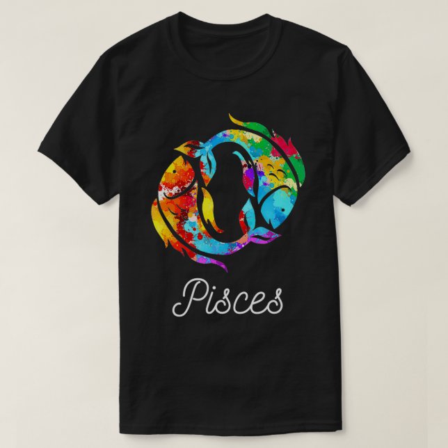 T-shirt Horoscope Zodiac Sign Pisces  (Design devant)