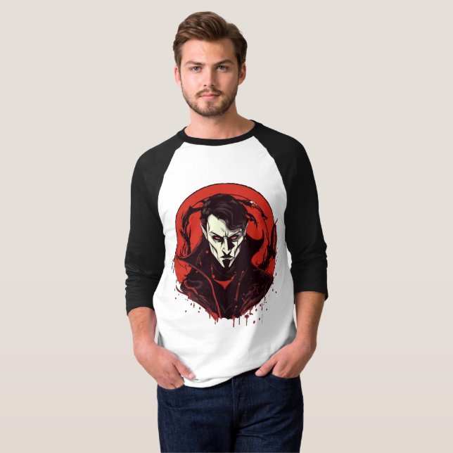 T-shirt Horreur à yeux rouges (Devant entier)