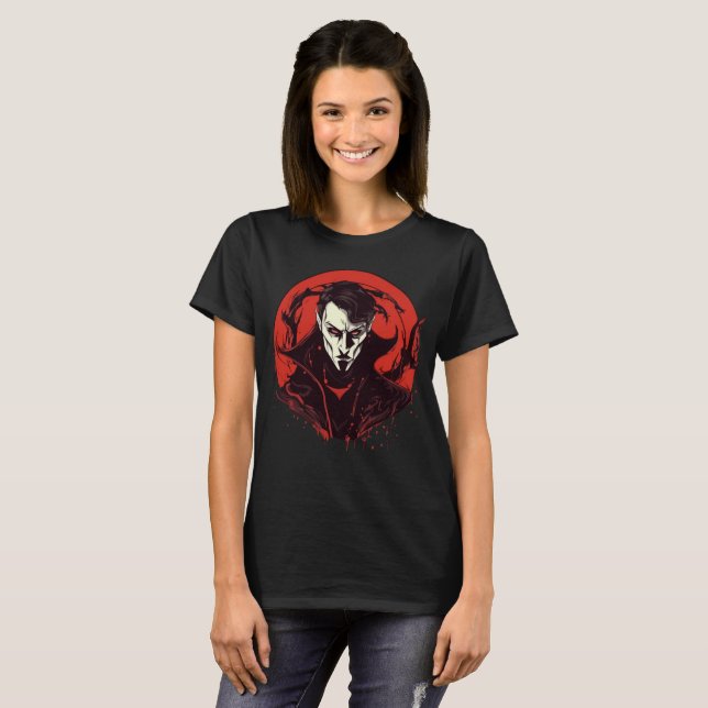 T-shirt Horreur à yeux rouges (Devant entier)