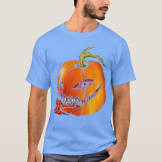 T-shirt Horreur Citrouille du mal sculpté pour Halloween