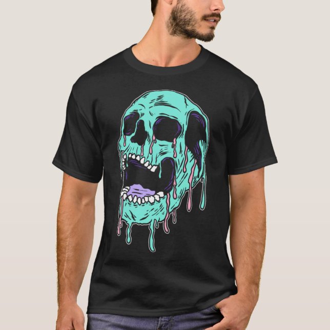 T-shirt Horreur Crâne Pastel Goth Esthétique Gothique Emo  (Devant)